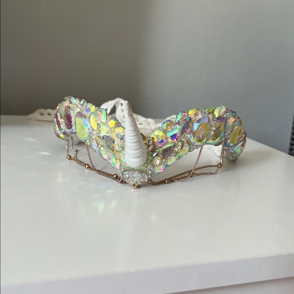 Unicorn Iridescent Gem Crown Headpiece - Picture 4 of 9